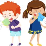 Children having a cold on white background 7190860 Vector Art at Vecteezy